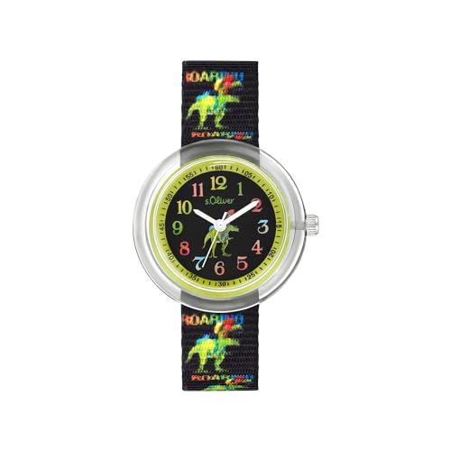 s.Oliver Armbanduhr Jungen Kinder Quarzuhr Analog, mit Nylon Armband, Mehrfarbig, wasserfest Wasserdicht, Kommt in Uhren Geschenk Box, 2037723 von s.Oliver