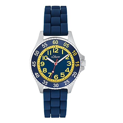 s.Oliver Armbanduhr Jungen Kinder Quarzuhr Analog, mit Silikon Armband, Blau, 3 bar Wasserdicht, Kommt in Uhren Geschenk Box, 2033506 s.Oliver Armbanduhr Jungen Kinder Quarzuhr Analog, mit Silikon Armband, Blau, 3 bar Wasserdicht, Kommt in Uhren Geschenk Box, 2033506 von s.Oliver