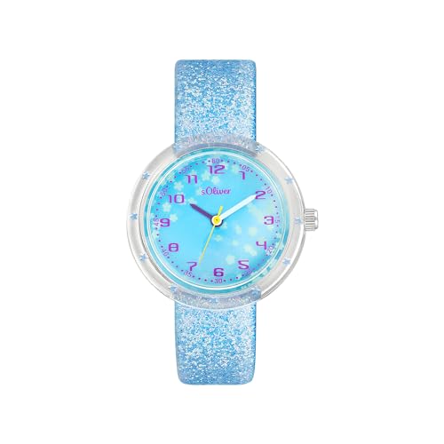 s.Oliver Armbanduhr Mädchen Kinder Quarzuhr Analog, mit Kunstleder Armband, Blau, wasserfest Wasserdicht, Kommt in Uhren Geschenk Box, 2037720 s.Oliver Armbanduhr Mädchen Kinder Quarzuhr Analog, mit Kunstleder Armband, Blau, wasserfest Wasserdicht, Kommt in Uhren Geschenk Box, 2037720 von s.Oliver