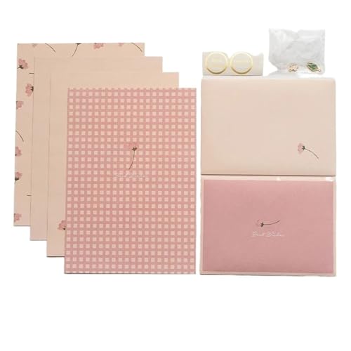 Leere Karten und Umschläge, florale Umschläge, Kawaii-Briefblöcke, DIY-Hochzeitsfeier-Einladungskarten, Umschläge mit Aufklebern, koreanisches Briefpapier (Color : Fig-3, Size : 2pcs) von saVgu
