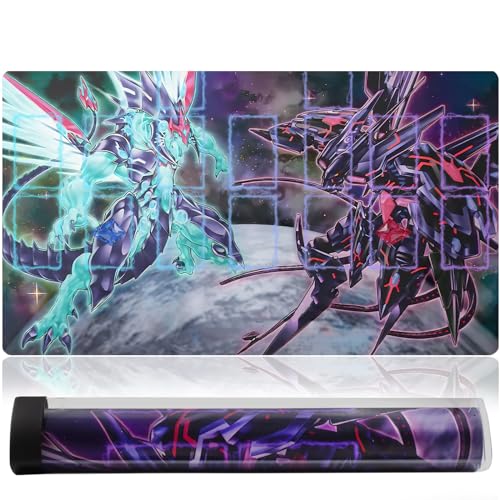 Sabermaster Gummimatte, Duellmatte, Gaming-Wettkampfblock, Kartenbinder, Deck, 59,9 x 34,8 cm (Galaxy-Eyes) von sabermaster