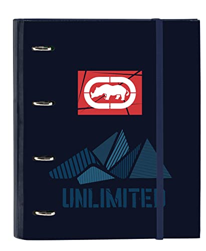 ECKO UNLTD. Peaks - 4 Ringe, 35 cm, mit 100 A4-Blättern, ideal für Kinder verschiedener Altersgruppen, bequem und vielseitig, Qualität und Stärke, 27 x 3,5 x 32 cm, Marineblau von safta