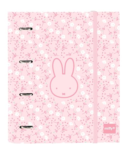 MIFFY FLORES Ordner mit 4 Ringen, 35 cm, mit 100 A4-Blättern, ideal für Kinder verschiedener Altersgruppen, bequem und vielseitig, Qualität und Widerstandsfähigkeit, 27 x 3,5 x 32 cm, Pink, Mediano MIFFY FLORES Ordner mit 4 Ringen, 35 cm, mit 100 A4-Blättern, ideal für Kinder verschiedener Altersgruppen, bequem und vielseitig, Qualität und Widerstandsfähigkeit, 27 x 3,5 x 32 cm, Pink, Mediano von safta