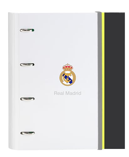 Real Madrid Equiicion 25/26 Ringordner, 4 Ringe, 35 cm, mit 100 A4-Blättern, ideal für Kinder verschiedener Altersgruppen, bequem und vielseitig, Qualität und Widerstandsfähigkeit, 27 x 3,5 x 32 cm Real Madrid Equiicion 25/26 Ringordner, 4 Ringe, 35 cm, mit 100 A4-Blättern, ideal für Kinder verschiedener Altersgruppen, bequem und vielseitig, Qualität und Widerstandsfähigkeit, 27 x 3,5 x 32 cm von safta