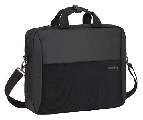 SAFTA Laptoptasche 15,6 Zoll mit Tasche für Tablet und USB-Anschluss, 410 x 90 x 330 mm, Schwarz, M von safta