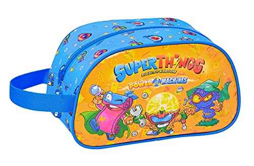 SAFTA Unisex-Kinder M248 Kulturbeutel, mittelgroß, mit Griff, Blau/Mehrfarbig, 260x120x150 mm von safta