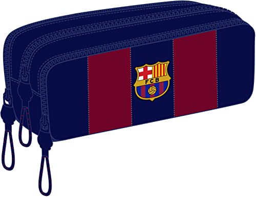 Safta F.C. Barcelona – Triple Pencil Case, Children's Pencil Case, Ideal for School Ages, Comfortable and Versatile, Q von safta