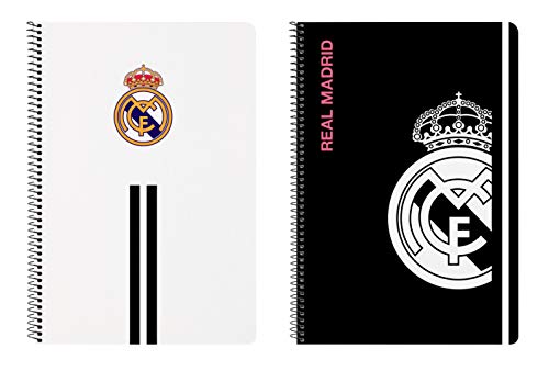 Safta - Real Madrid Notizbuch, 80 Blatt, Weiß/Schwarz, 215 x 10 x 310 mm (512054066) von safta