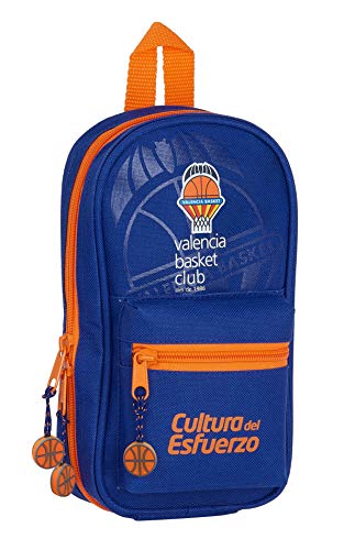 Safta Valencia Basket-Kulturbeutel, 4 Stück, 120 x 50 x 230 mm, Blau/orange, 125xx95 mm, Federmäppchen Rucksack von safta