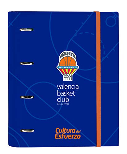 Safta - Valencia Basket Ordner mit 4 Ringen, 30 mm, Farbe Blau/Orange, 320 x 140 x 440 mm (512084666) von safta