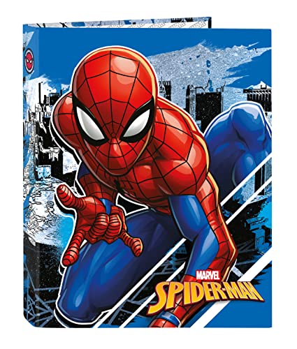 Spiderman 'great power' Ringbuch mit 4 gemischten Ringen von safta