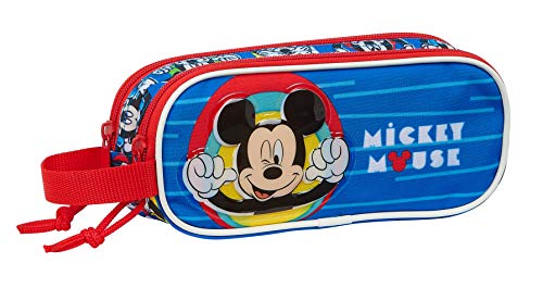 safta Mickey Mouse Me Time Doppelmäppchen, 210 x 60 x 80 mm, Blau/Rot von safta