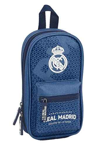 safta Real Madrid CF Schulrucksack, 4 Federmäppchen, 33 Teile, Blau, Einheitsgröße, blau, Talla única, Lässig von safta