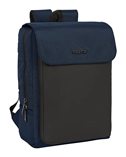 safta - Rucksack mit Laptopklappe 13,3 Zoll + USB Business Dark Blue 29 x 39 x 12 cm, mehrfarbig (642201359) von safta