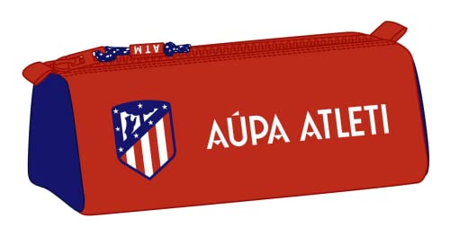 safta Unisex Kinder Mäppchen mit Reißverschluss und Fach von Atlético de Madrid, 210 x 70 x 80 mm, Rot und Marineblau, Estándar von safta