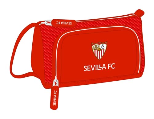 safta Unisex Kinder ausklappbarer Federmäppchen mit aufklappbarer Tasche, voll Sevilla FC, 200 x 85 x 110 mm, rot, Estándar von safta