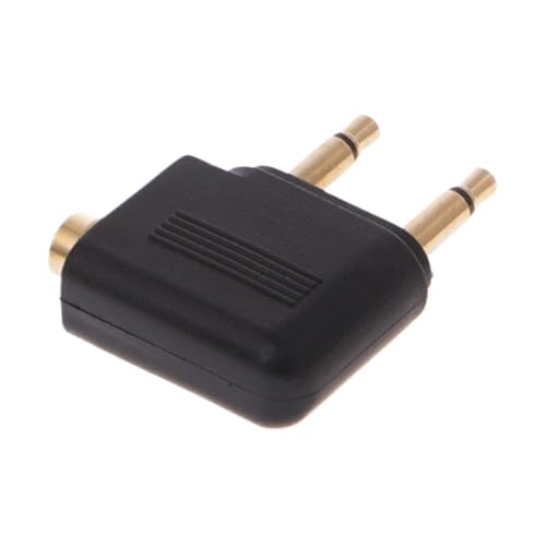 saibunratus Airline-Kopfhörer-Adapter – Doppelter tragbarer Kopfhörer-Adapter, stabile kompakte Ohrhörer und Zubehör, Luftfahrt-Elektronik für Heimkino, Auto-Audio von saibunratus