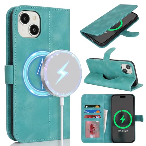 saihamny Handyhülle für iPhone 14 Hülle mit Kartenfach für Frauen, Hülle für iPhone 14 Klapphülle Handytasche Flip Brieftasche Schutzhülle mit Kartenfächern für Männer-Türkis saihamny Handyhülle für iPhone 14 Hülle mit Kartenfach für Frauen, Hülle für iPhone 14 Klapphülle Handytasche Flip Brieftasche Schutzhülle mit Kartenfächern für Männer-Türkis von saihamny