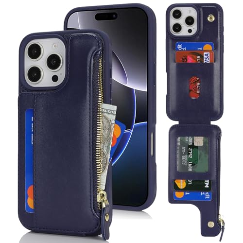 saihamny Handyhülle für iPhone 16 Pro Max Etui mit Kartenfach, iPhone 16 Pro Max Hülle mit Kartenhalter, iPhone 16 Pro Max Handyhülle mit Reißverschluss Geldbörse - Blau saihamny Handyhülle für iPhone 16 Pro Max Etui mit Kartenfach, iPhone 16 Pro Max Hülle mit Kartenhalter, iPhone 16 Pro Max Handyhülle mit Reißverschluss Geldbörse - Blau von saihamny