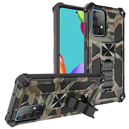 Samsung Galaxy A13 4G Hülle 6.6 Zoll (16.8 cm), Camouflage-Design, militärische Qualität, Fallschutzhülle, weiches TPU, harter PC, Handyhülle für Samsung A13 4G mit integriertem Ständer, Armeegrün von sailwy