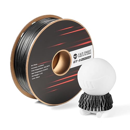 SainSmart GT-3 Flexibles PLA-Filament mit hoher Fließfähigkeit, 1,75 mm, 3D-Druckerfilament mit hohem Durchfluss für Hochgeschwindigkeitsdruck, 1-kg-Spule, Maßgenauigkeit +/- 0,04 mm, Schwarz von sainsmart