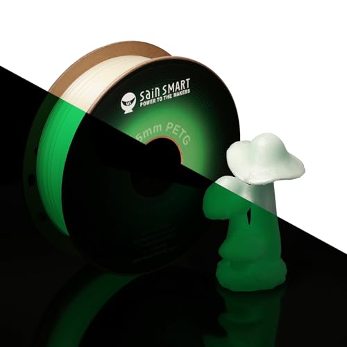 SainSmart Grow in The Dark grünes PETG-Filament, 1,75 mm PRO-3 PETG-3D-Druckerfilament, leuchtendes Grün, 1-kg-Spule, Maßgenauigkeit +/- 0,02 mm von sainsmart