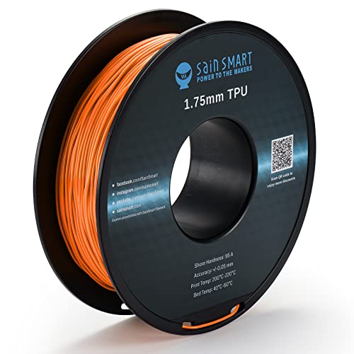 SainSmart flexibles TPU 3D-Druck-Filament, 1,75 mm, 0,8 kg, Maßgenauigkeit +/- 0,05 mm, Mango von sainsmart