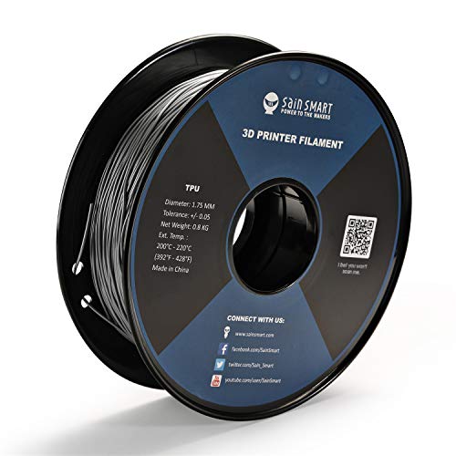SainSmart flexibles TPU 3D-Druck-Filament, 1,75 mm, 0,8 kg, Maßgenauigkeit +/- 0,05 mm, Silbrig von sainsmart