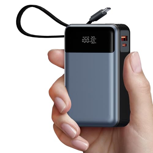 sakpeak Tragbares Ladegerät mit Eingebautem USB-C-Kabel, 65W 20000mAh Hohe Kapazität Laptop Power Bank Digital Display 3-Port Akku Pack für MacBook, iPad, iPhone 16/15Series, Samsung, Steam Deck sakpeak Tragbares Ladegerät mit Eingebautem USB-C-Kabel, 65W 20000mAh Hohe Kapazität Laptop Power Bank Digital Display 3-Port Akku Pack für MacBook, iPad, iPhone 16/15Series, Samsung, Steam Deck von sakpeak