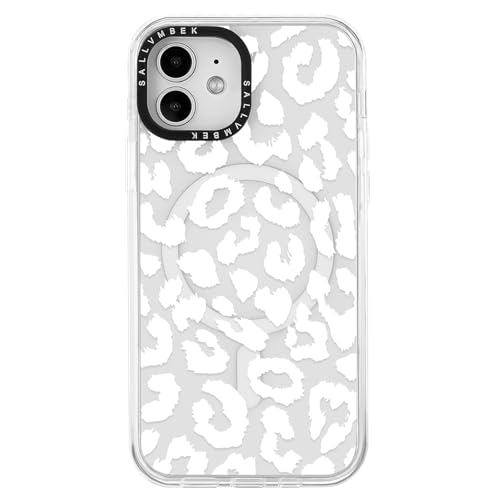 sallvmbek Schutzhülle für iPhone 12 / iPhone 12 Pro, 15,5 cm (6,1 Zoll), kompatibel mit MagSafe, niedliches Geparden-Leopardenmuster, magnetisch, stoßfest, TPU-Stoßdämpfer, Handyhüllen für Damen und von sallvmbek