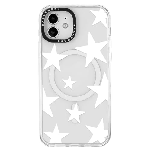 sallvmbek Schutzhülle für iPhone 12 / iPhone 12 Pro, 15,5 cm (6,1 Zoll), kompatibel mit MagSafe, niedliches Sternendruckmuster, magnetisch, stoßfest, TPU-Stoßfänger, für Damen und Mädchen von sallvmbek