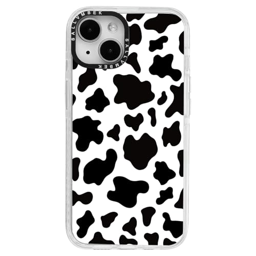 sallvmbek Schutzhülle für iPhone 14 / iPhone 13, 15,5 cm (6,1 Zoll), kompatibel mit MagSafe, niedliches Kuhmuster, magnetisch, stoßfest, TPU-Stoßfängerhülle für iPhone, Damen, Mädchen von sallvmbek