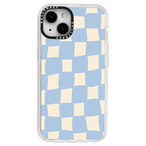 sallvmbek Schutzhülle für iPhone 15, 15,5 cm (6,1 Zoll), kompatibel mit MagSafe, niedliches Karomuster, magnetisch, stoßfest, transparent, TPU-Stoßdämpfer, Handyhüllen für iPhone 15, Damen, Mädchen von sallvmbek