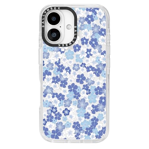 sallvmbek Schutzhülle für iPhone 16, 15,5 cm (6,1 Zoll), kompatibel mit MagSafe, niedliches Blumenmuster, magnetisch, stoßfest, TPU-Stoßdämpfer, Handyhüllen für iPhone 16, Damen, Mädchen von sallvmbek
