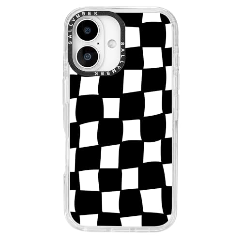 sallvmbek Schutzhülle für iPhone 16, 15,5 cm (6,1 Zoll), kompatibel mit MagSafe, niedliches Karomuster, magnetisch, stoßfest, TPU-Stoßdämpfer, Handyhüllen für iPhone 16, Damen, Mädchen von sallvmbek