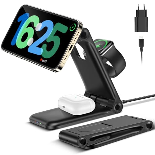 Faltbar 3 in 1 Induktive Ladestation Für Apple Watch und iPhone, Kabellose Mag-Safe Ladegerät Wireless Charger für iPhone 15/14/13/12/11 Pro/Max/Mini, AirPods 2/3/Pro iWatch 9/Ultra/8/7/SE/6/5/4/3/2 Faltbar 3 in 1 Induktive Ladestation Für Apple Watch und iPhone, Kabellose Mag-Safe Ladegerät Wireless Charger für iPhone 15/14/13/12/11 Pro/Max/Mini, AirPods 2/3/Pro iWatch 9/Ultra/8/7/SE/6/5/4/3/2 von sarbekto