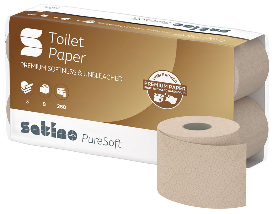 satino by wepa Toilettenpapier PureSoft, 3-lagig, braun von satino by wepa