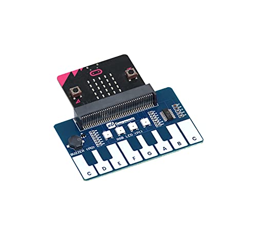 sb components microbit Piano, Mini-Klaviermodul für BBC Micro:bit Touch-Tasten zum Abspielen von Musik – direkt steckbar, mit RGB-LED & Summer zum Abspielen von Musik von sb components
