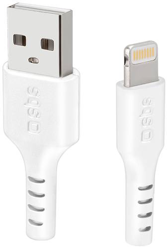 Sbs mobile USB-Ladekabel Apple Lightning Stecker, USB-A Stecker 100cm Weiß TECABLEUSBIP589W von sbs mobile
