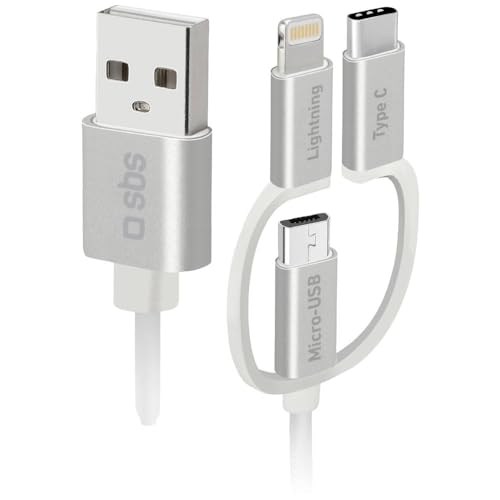 sbs mobile USB-C Kabel USB 2.0 USB-C®, Apple Lightning Stecker, USB-Micro-B Stecker 1.20m Weiß TEC von sbs mobile