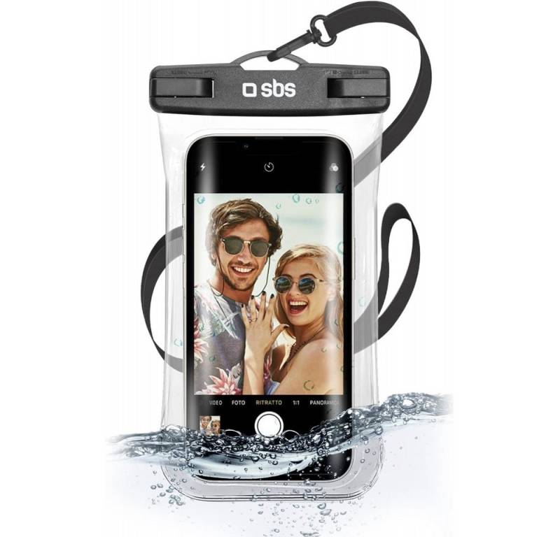 sbs Handyhülle TEWATERSELFIEK Wasserdichtes Etui mit Selfie-Griff Schutzhülle schwarz von sbs