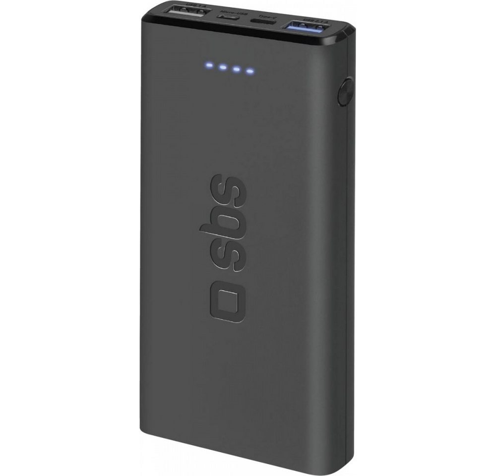 sbs SBS Powerbank 10.000 mAh mit 2 USB-Ausgängen. Elektro-Kabel, Micro-USB-Anschluss, USB-A Kupplung, USB-C Kupplung, 2x USB-A Kupplung, 1x USB-C Kupplung, Intelligent Charge für schnelles Aufladen sbs SBS Powerbank 10.000 mAh mit 2 USB-Ausgängen. Elektro-Kabel, Micro-USB-Anschluss, USB-A Kupplung, USB-C Kupplung, 2x USB-A Kupplung, 1x USB-C Kupplung, Intelligent Charge für schnelles Aufladen von sbs