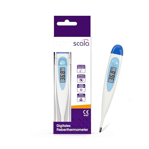 scala SC 17 blau digitales Fieberthermometer mit Fieberalarm wasserfest und einfach zu reinigen. Für Kinder, Babies und Erwachsene zur Messung der Körpertemperatur oral, axial oder rektal scala SC 17 blau digitales Fieberthermometer mit Fieberalarm wasserfest und einfach zu reinigen. Für Kinder, Babies und Erwachsene zur Messung der Körpertemperatur oral, axial oder rektal von scala