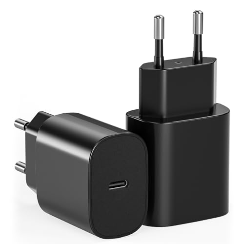 [2 Stück] 25W USB C Ladegerät Schnellladegerät PD 3.0, Ladeadapter Netzteil USB C Adapter Kompatibel mit Galaxy S24/S23/S22/S21/S20/Ultra S23+/S22+/Z Fold 6/5/Note20 von sccvee