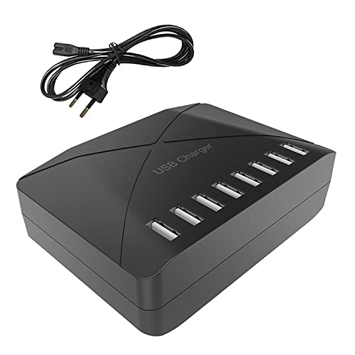 USB-Ladegerät 40W, 8-Port-Desktop-Multi-USB-Ladegerät USB-Ladehub mit intelligenter Erkennung Multi-Port-USB-Ladestation für Smartphones, Tablets und andere Geräte von sccvee