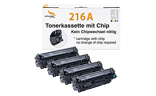 (MIT CHIP) Schneider Printware Toner Multipack kompatibel für HP 216A W2410A W2411A W2412A W2413A für HP Color Laserjet Pro M155 MFP M182nw M182n M183fw von schneiderprintware