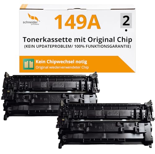 [Mit Original-Chip | wiederverwendet] 2 Schneider Printware Toner kompatibel für HP 149A W1490A 149X W1490X für Laserjet Pro 4102dw 4102fdw 4102fdn 4002d 4002dn 4002dw von schneiderprintware