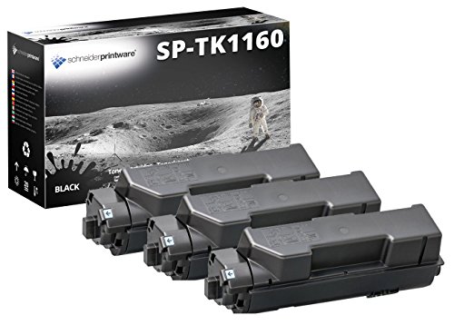 3 Schneider Printware Toner | 50% mehr Leistung | kompatibel für TK-1160 für Kyocera ECOSYS P2040dn P2040dw | Schwarz je 10.800 Seiten von schneiderprintware