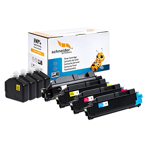 4 Schneider Printware Toner | 25% höhere Druckleistung | als Ersatz für TK-5150 für kyocera ecosys M6035cidn, ecosys M6535cidn, ecosys P6035cdn | Geprüft nach ISO-Norm 19798 | von schneiderprintware