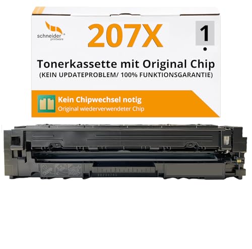 [Mit Original-Chip | wiederverwendet] Schneider Printware Toner kompatibel für HP 207A 207X W2210A Schwarz für HP Color Laserjet Pro MFP M255dw M255nw M282nw M283fdn M283fdw | Keine UPDATEPROBLEME von schneiderprintware